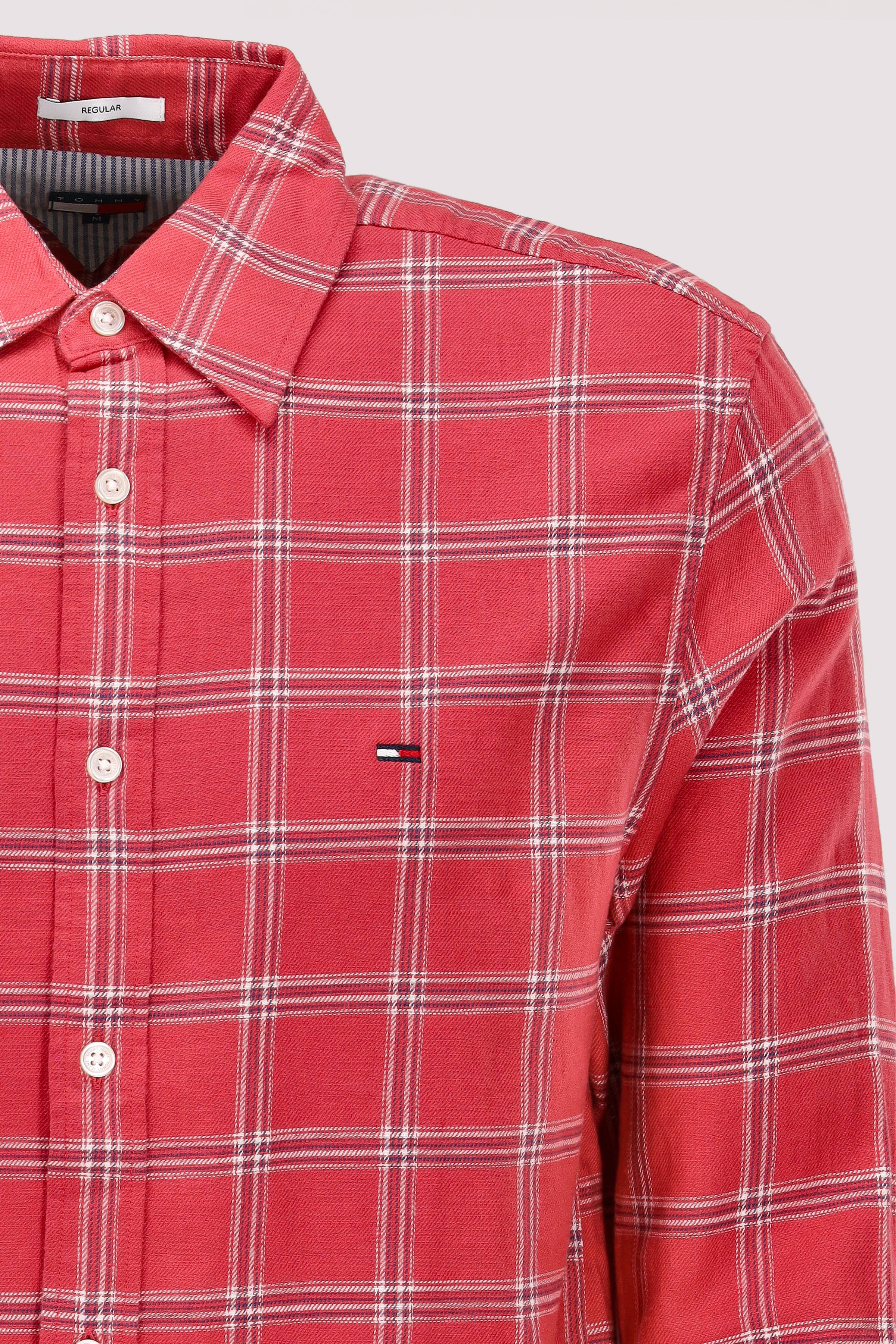 Tommy Hilfiger - Tommy Hilfiger Herren Langarmhemd Rot