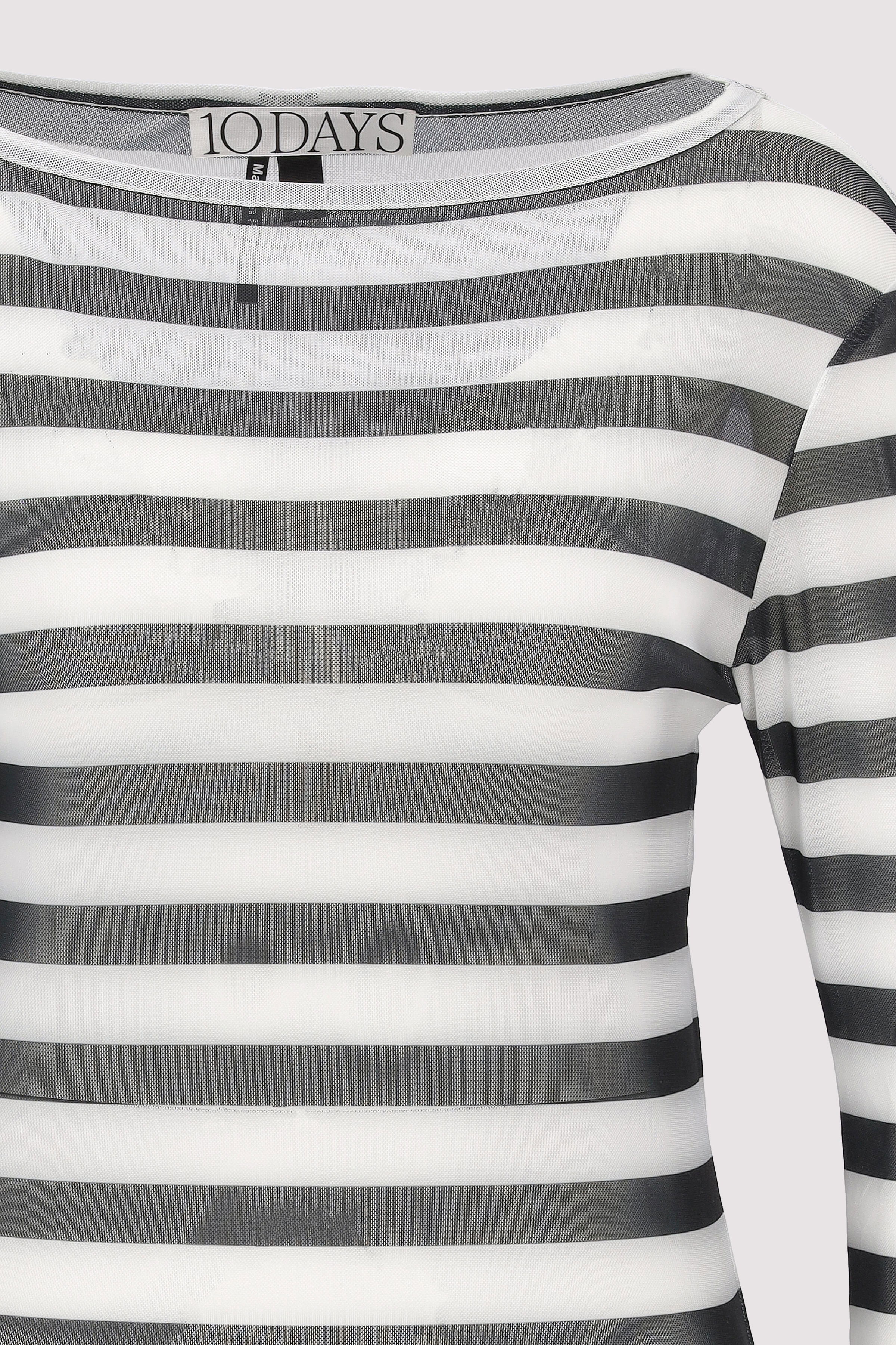 10Days - Mesh Tee Stripe 10Days - Mesh Tee Stripe