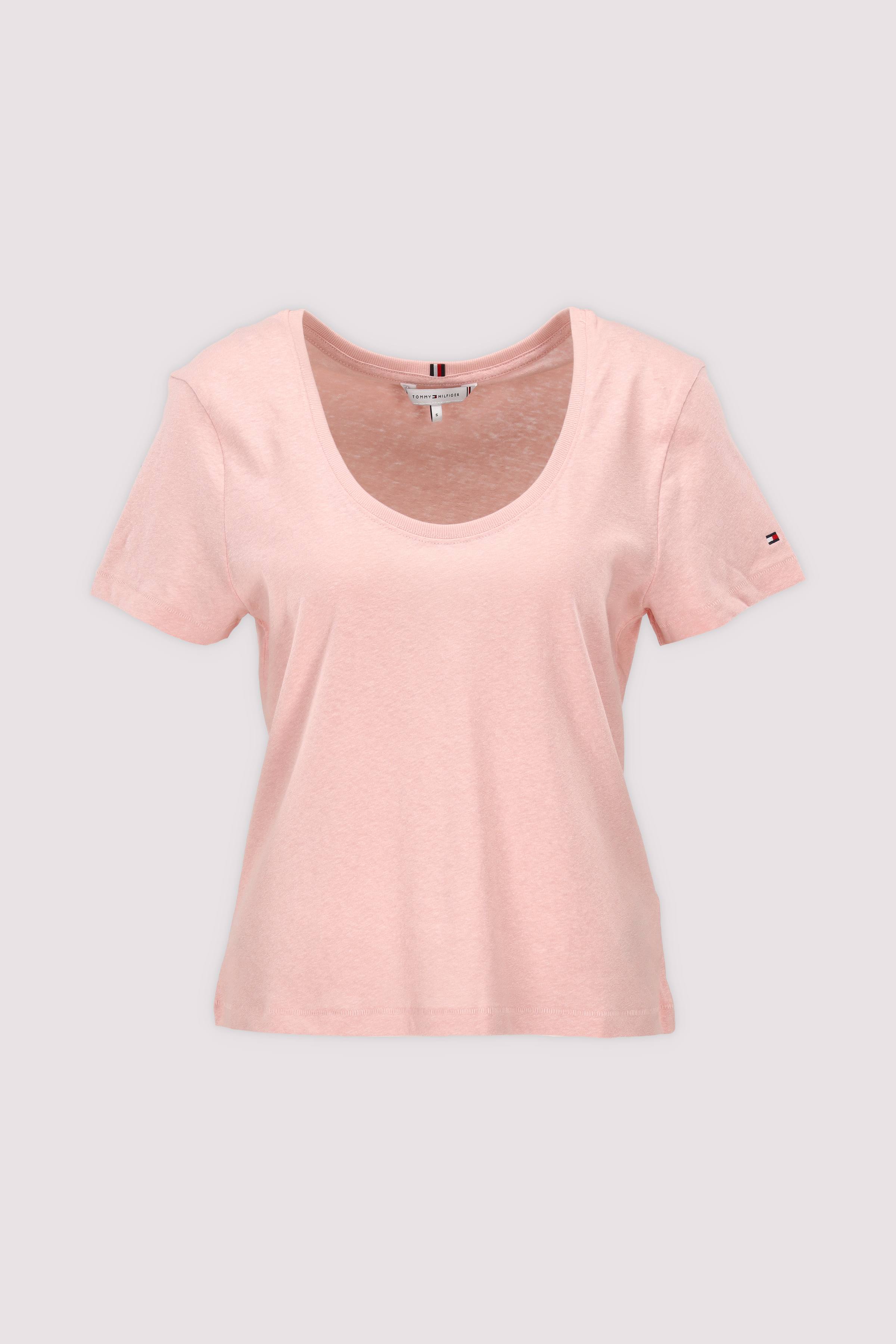 Tommy Hilfiger T-Shirt Pink Leinen