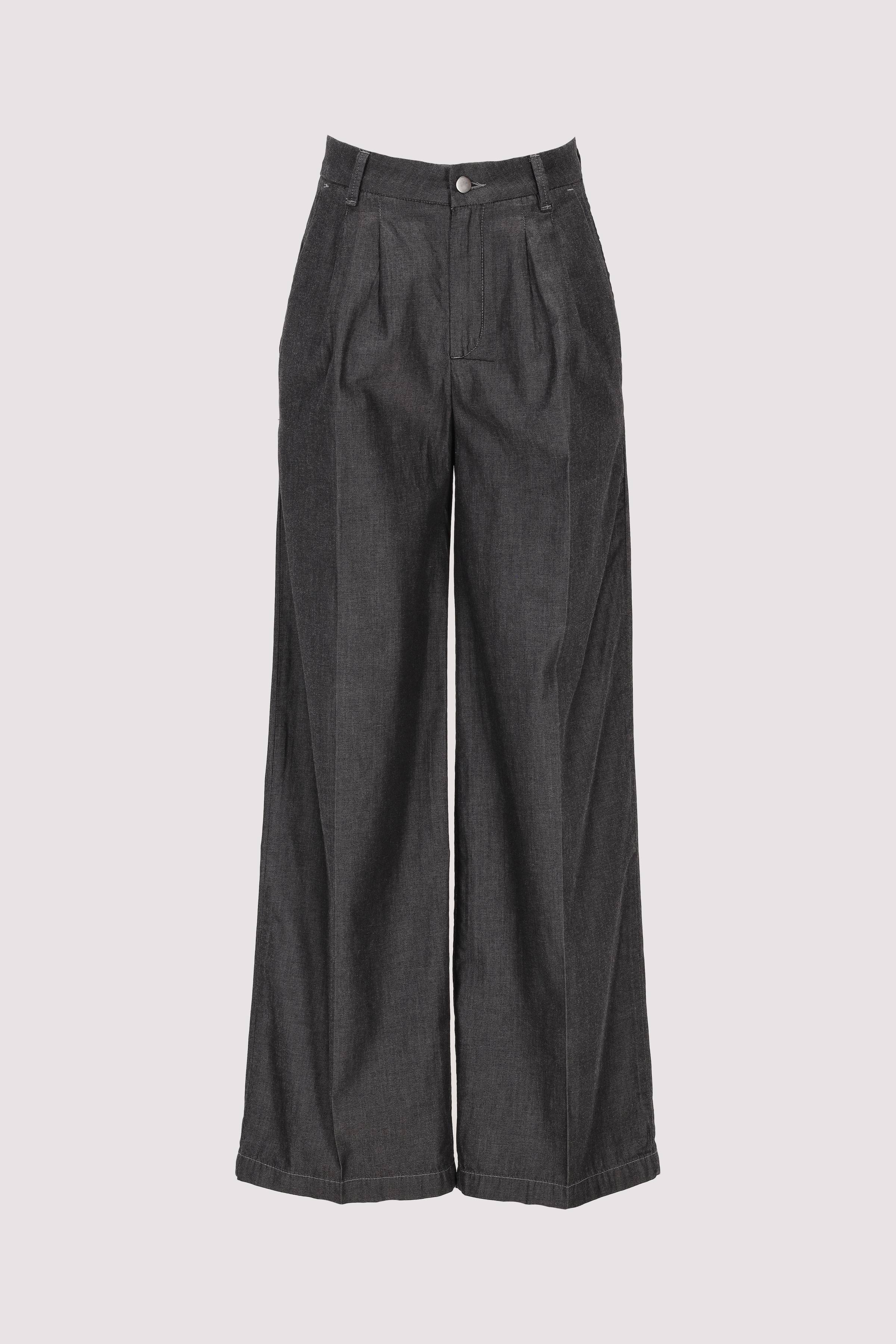 Soldout Damen Wide-Leg-Hose Anthrazit