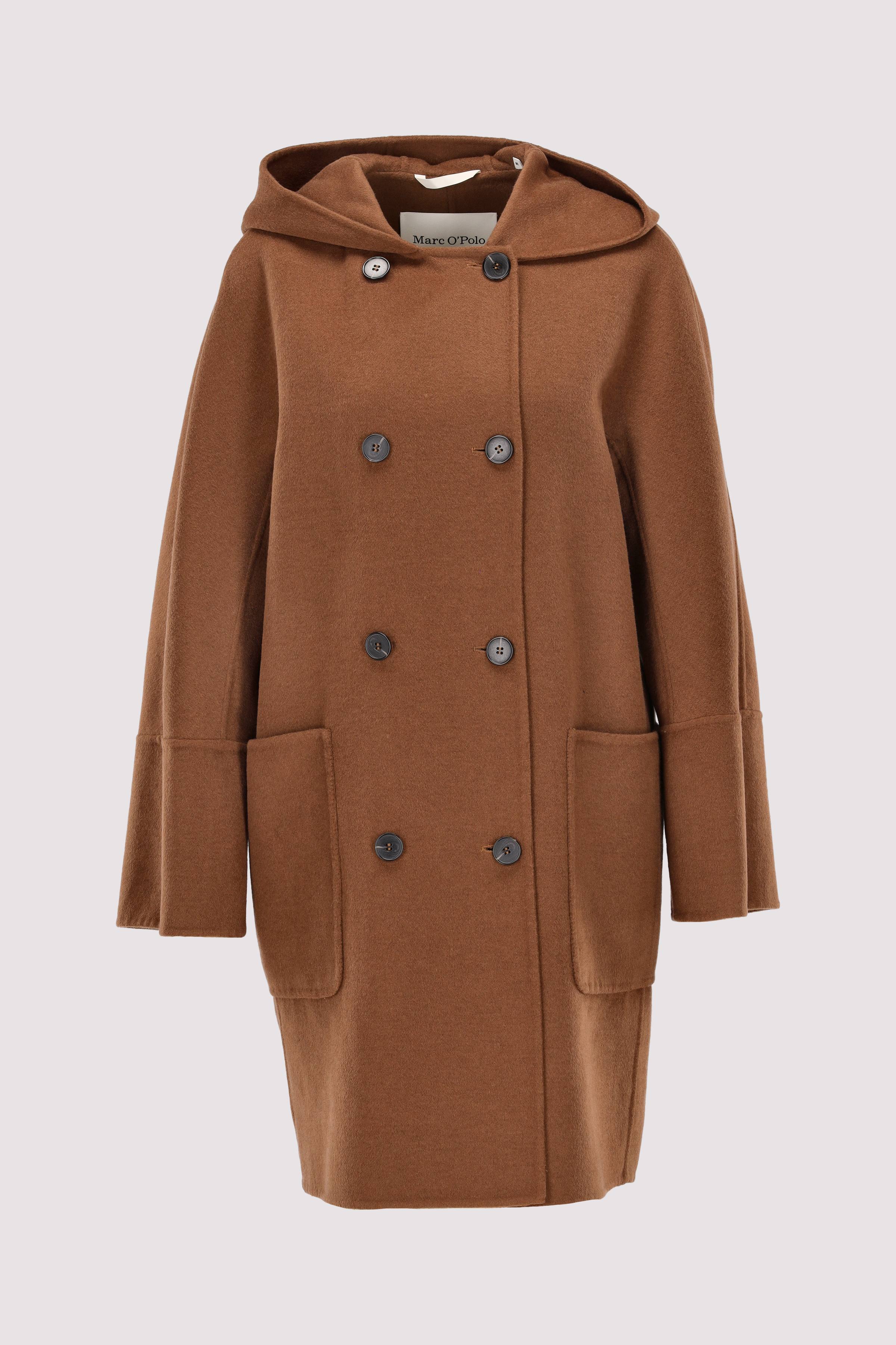 Hooded wool coat, double face 