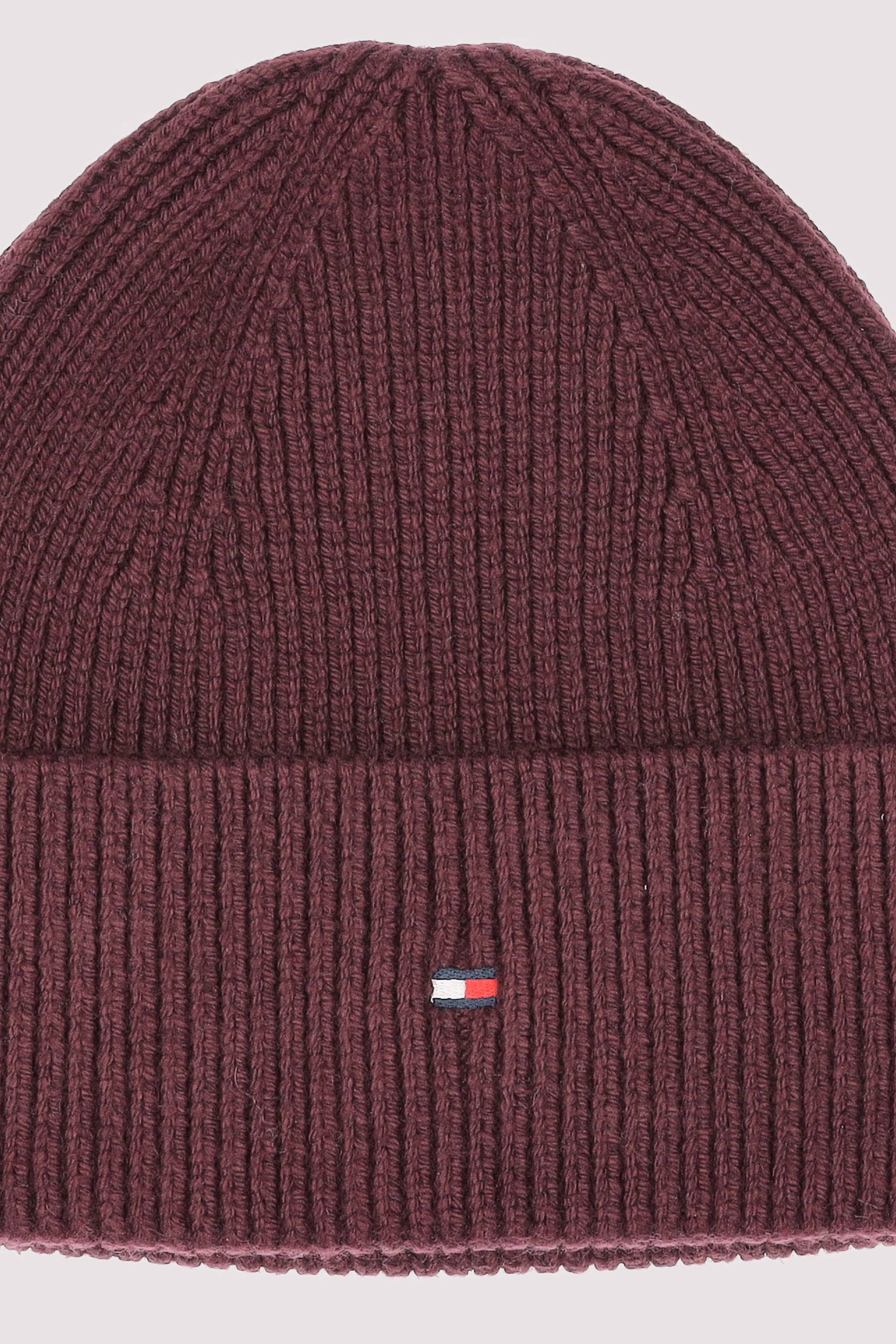 Tommy Hilfiger rote Damenmütze, Bio-Mix