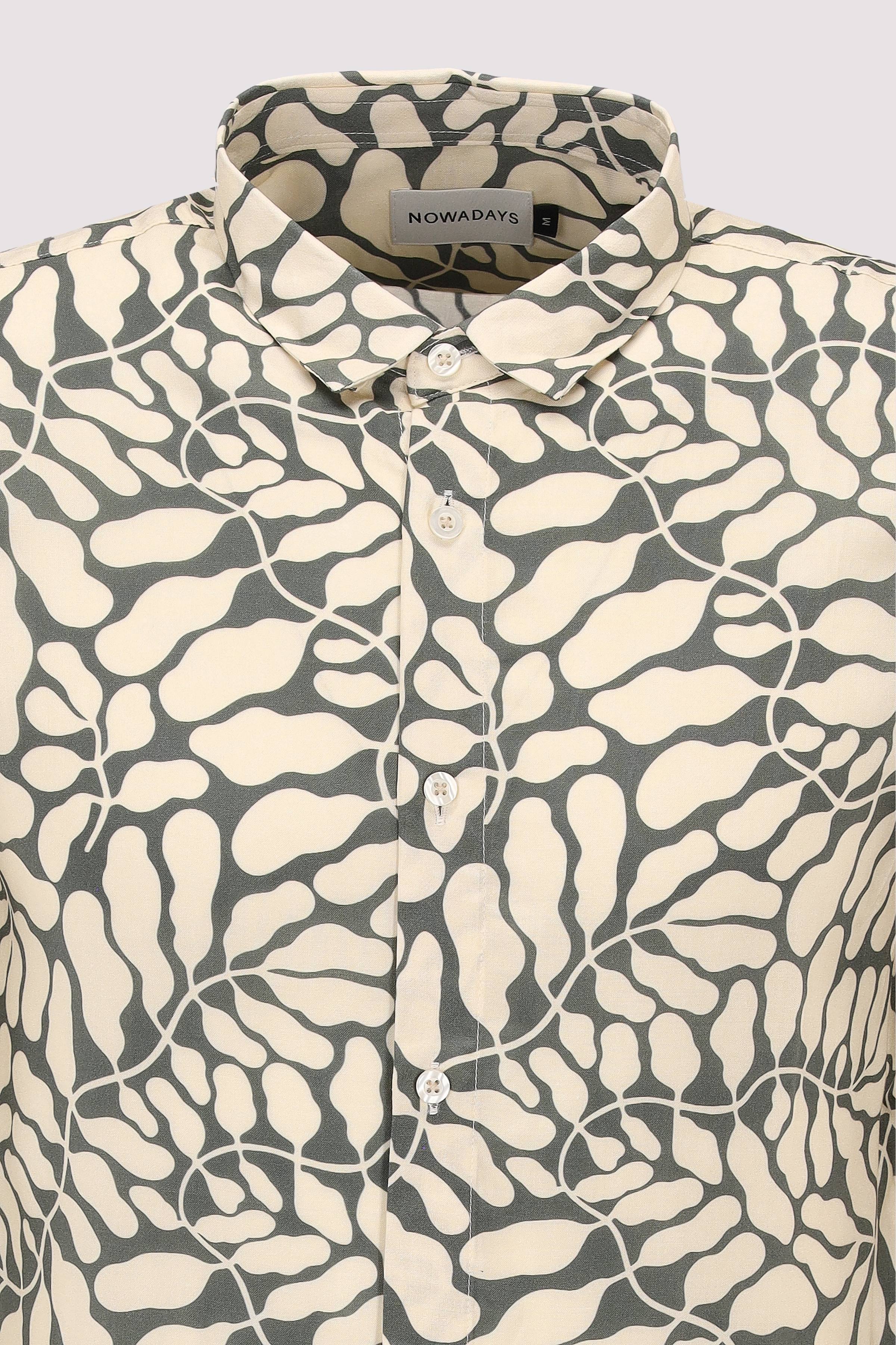 NOWADAYS - leaf print viscose shirt NOWADAYS - leaf print viscose shirt