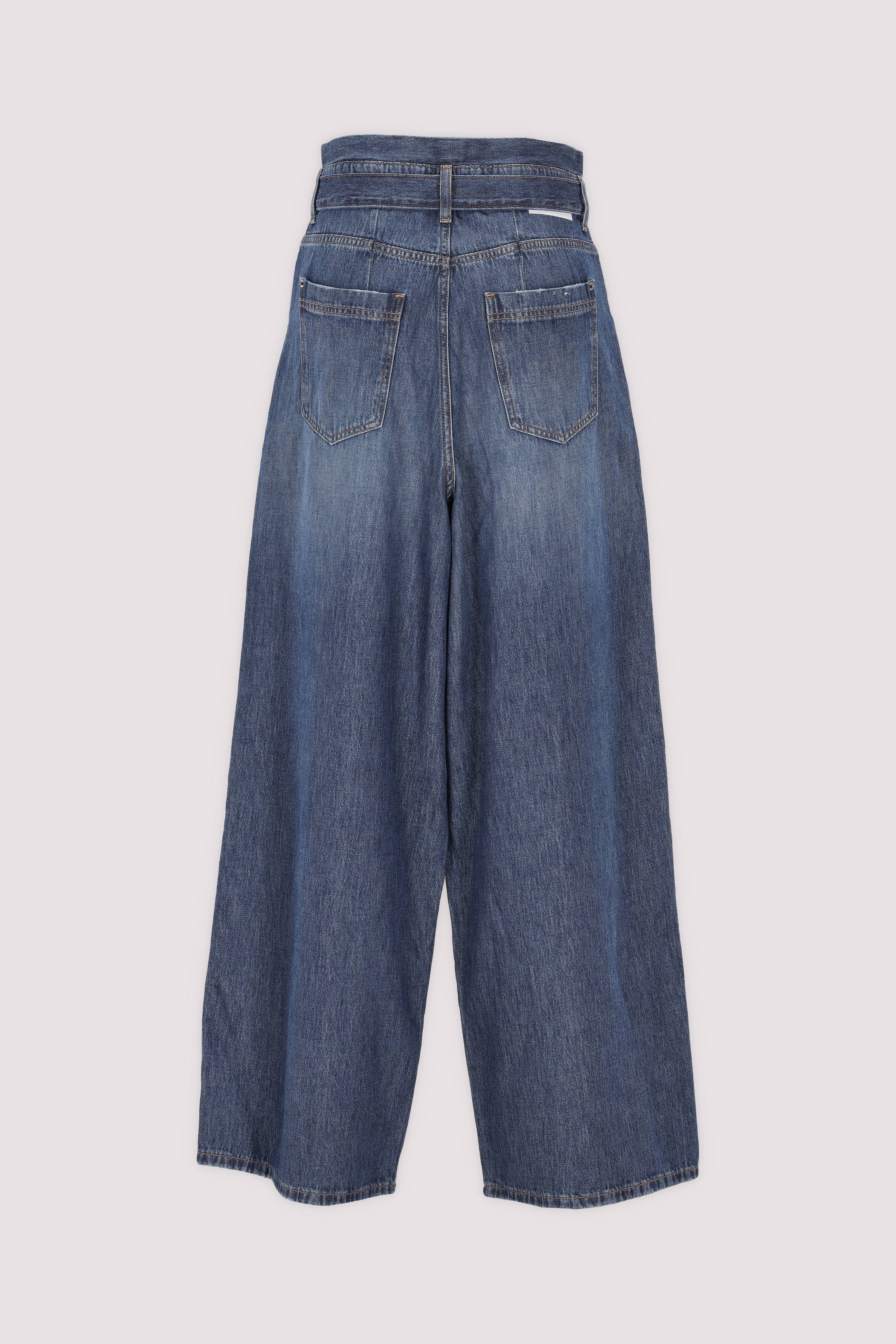 PNTS Wide-Leg-Jeans Mittelblau Komfort