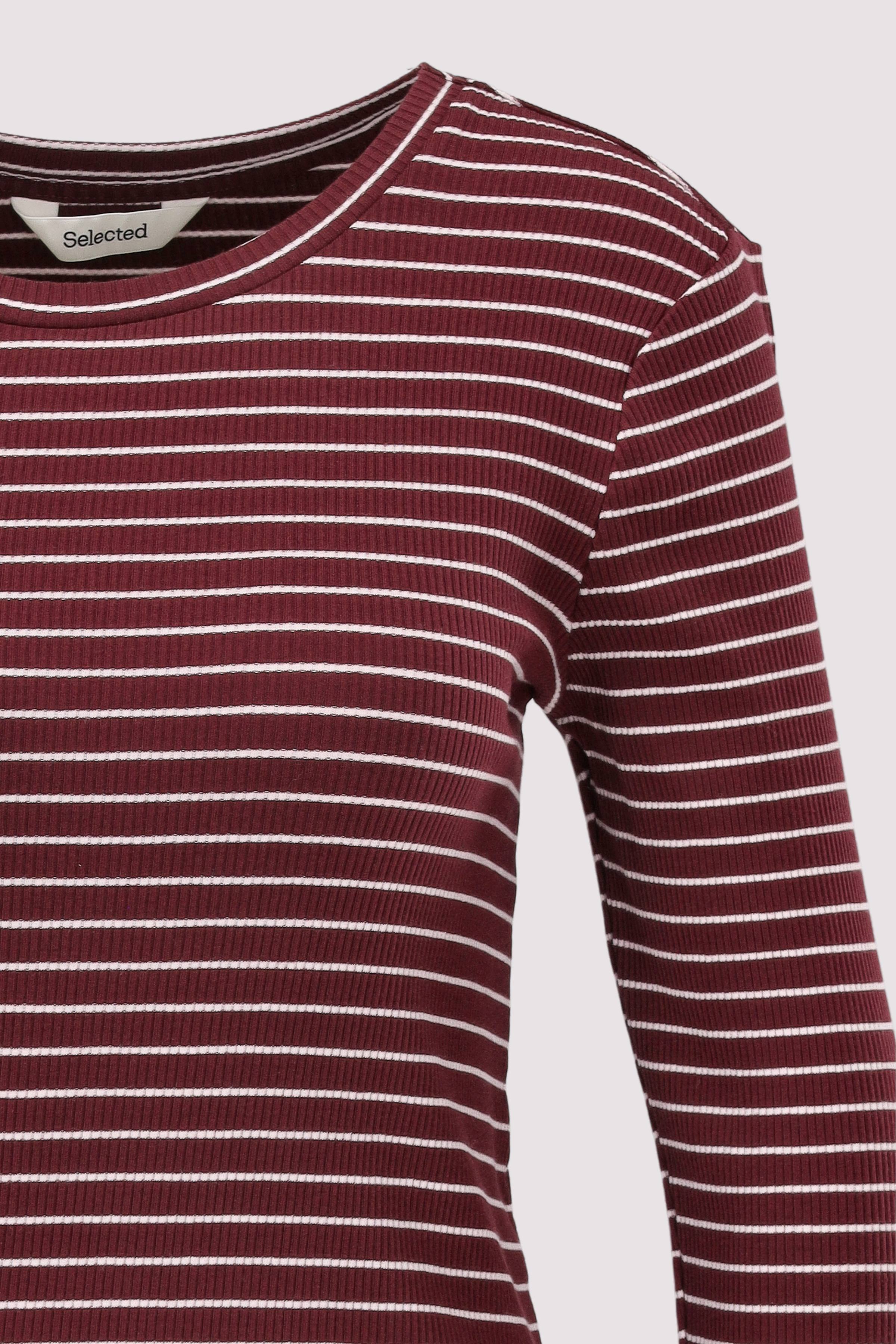 Selected - SLFANNA LS CREW NECK TEE STR N