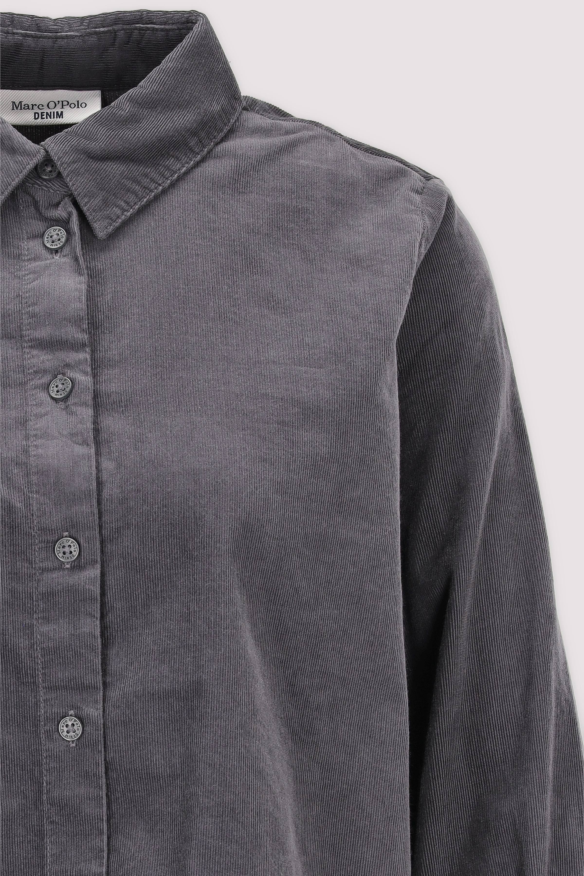 Marc O'Polo Denim - Marc O'Polo Kurzarmbluse Baumwolle Grau