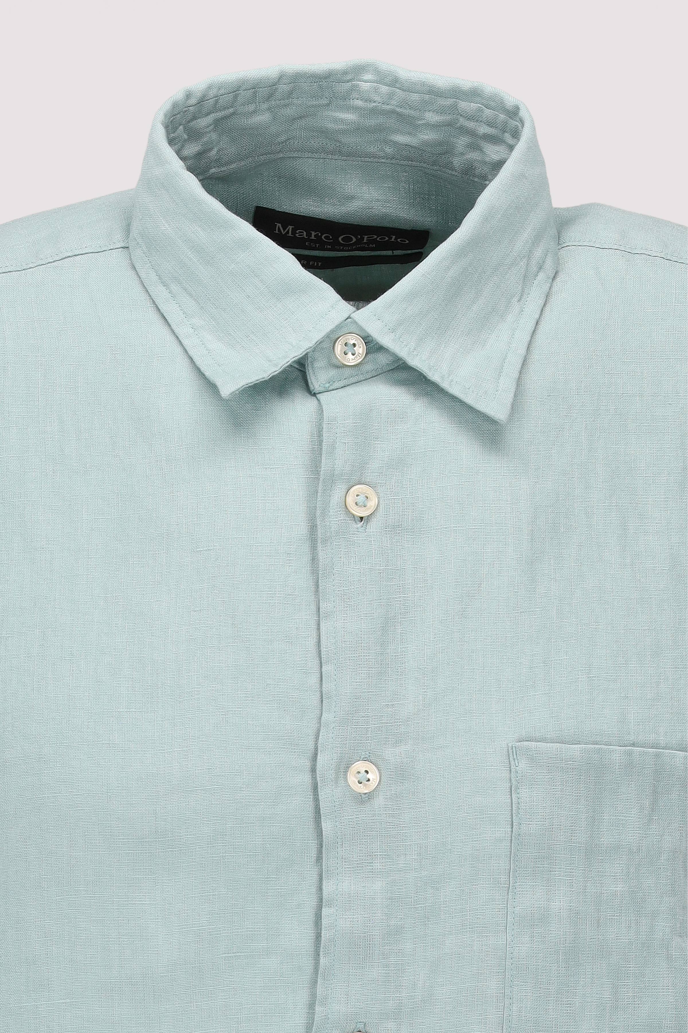 Marc O Polo Casual - Marc O'Polo Leinen Langarmhemd grün