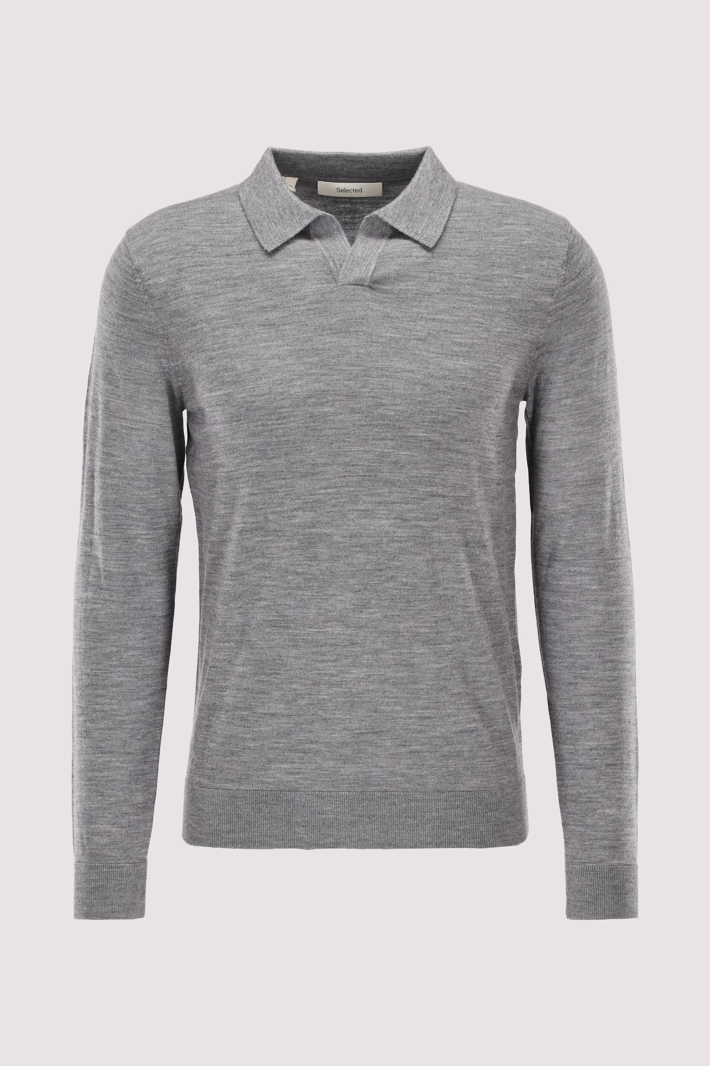 SLHTRAY LS KNIT MERINO OPEN PO