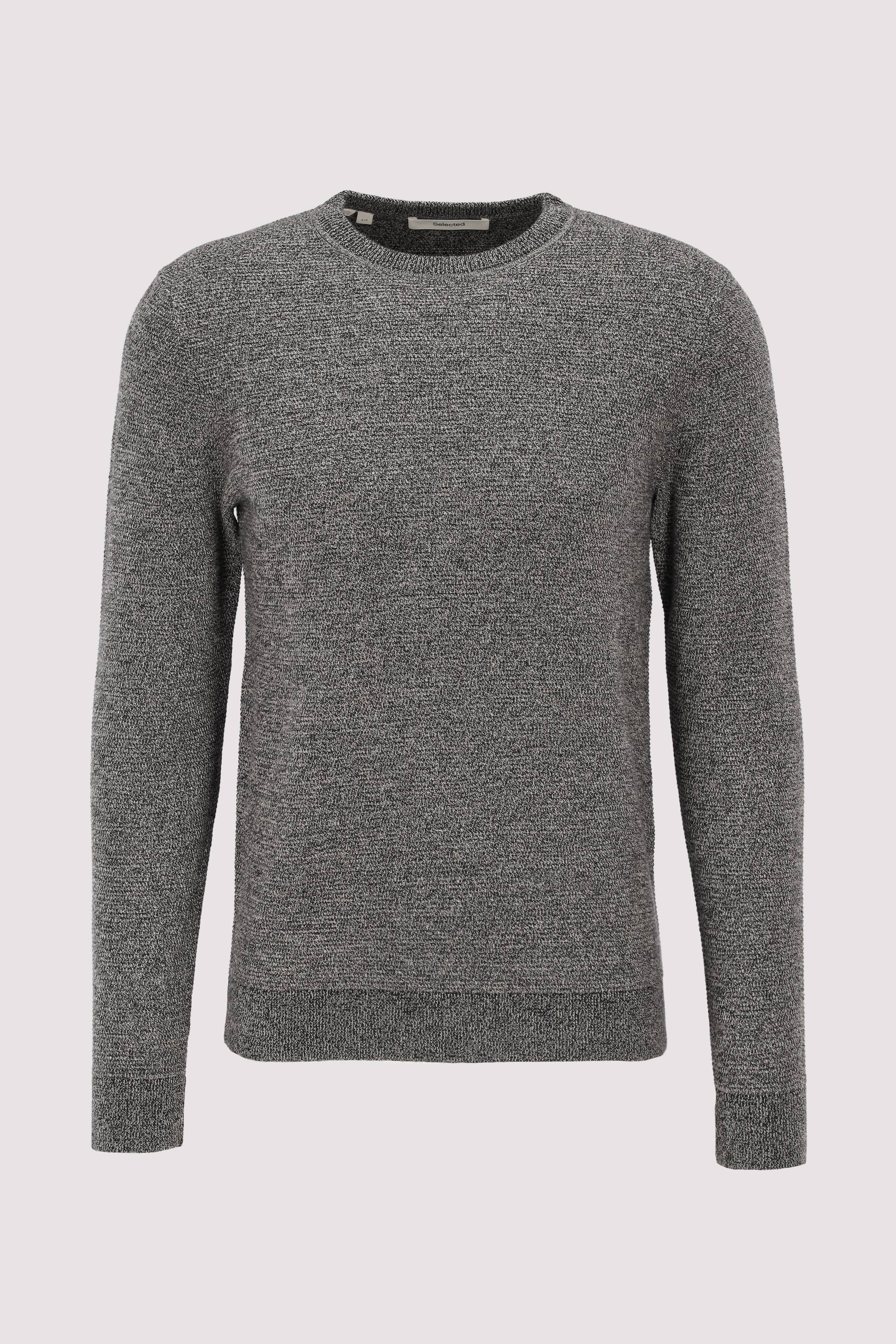 SLHROSS LS KNIT STRUCTURE CREW