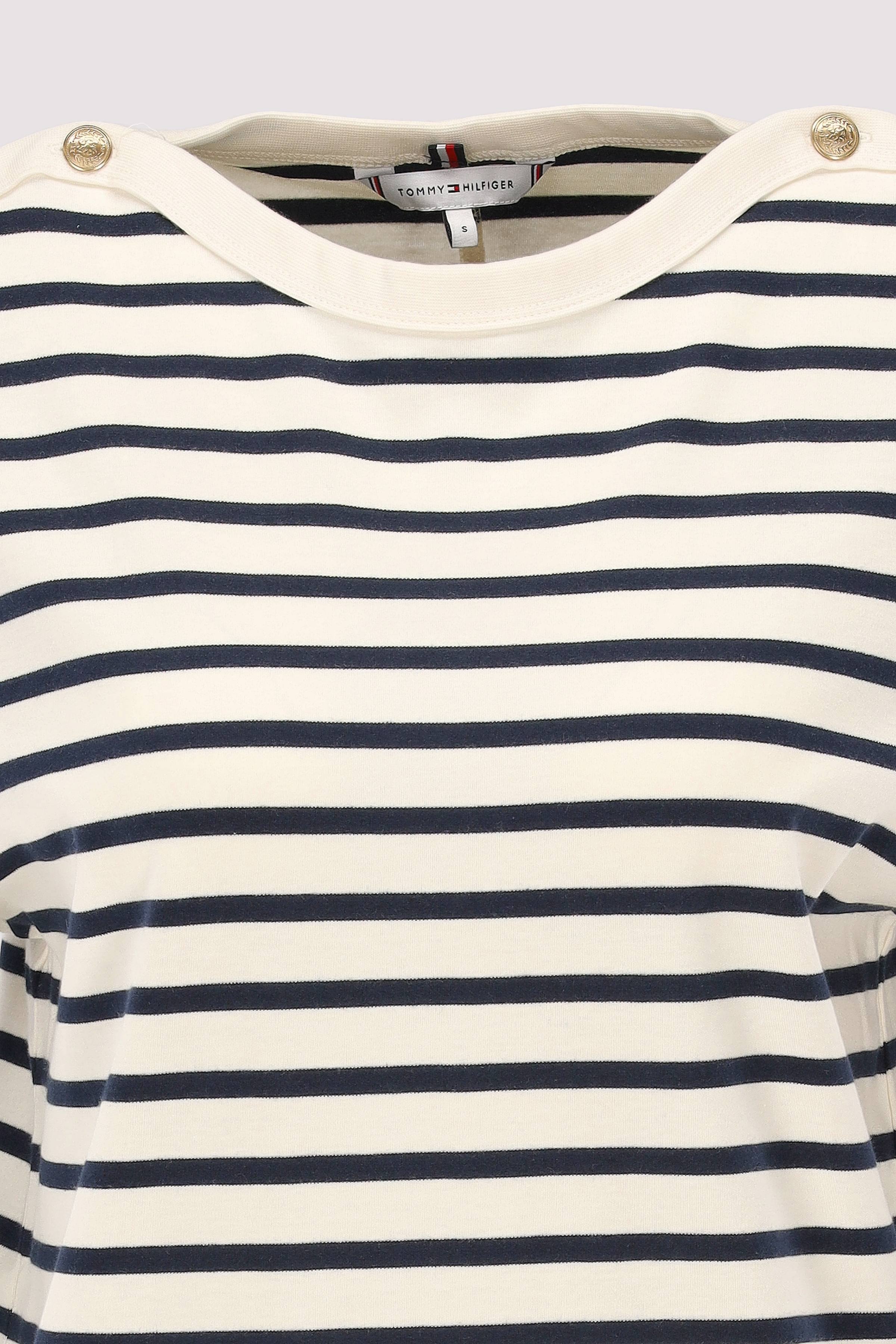 Tommy Hilfiger - REG STRIPE GOLD BTN C-NK SS Tommy Hilfiger - REG STRIPE GOLD BTN C-NK SS