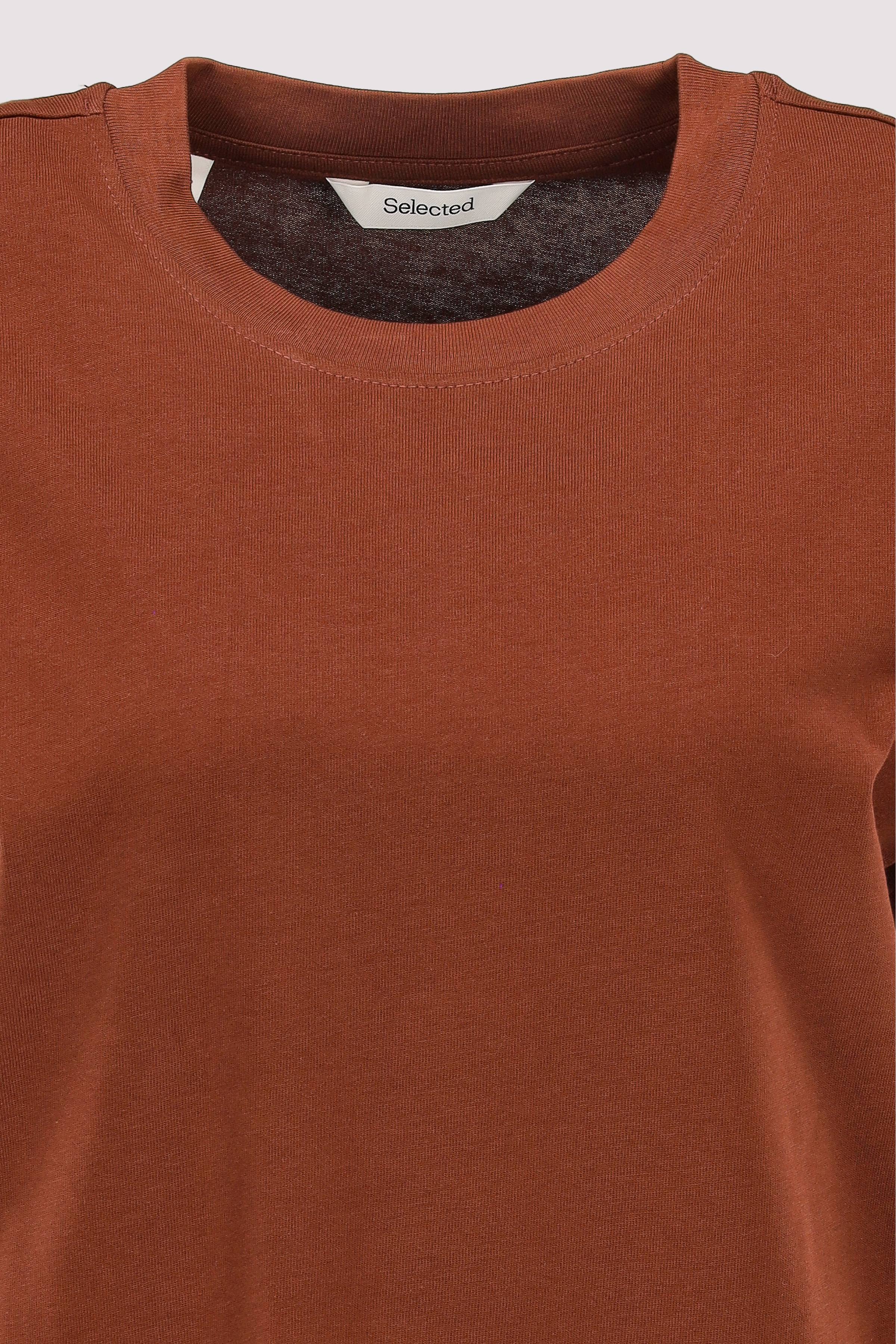 Selected - Selected Damen T‑Shirt Cherry Mahogany