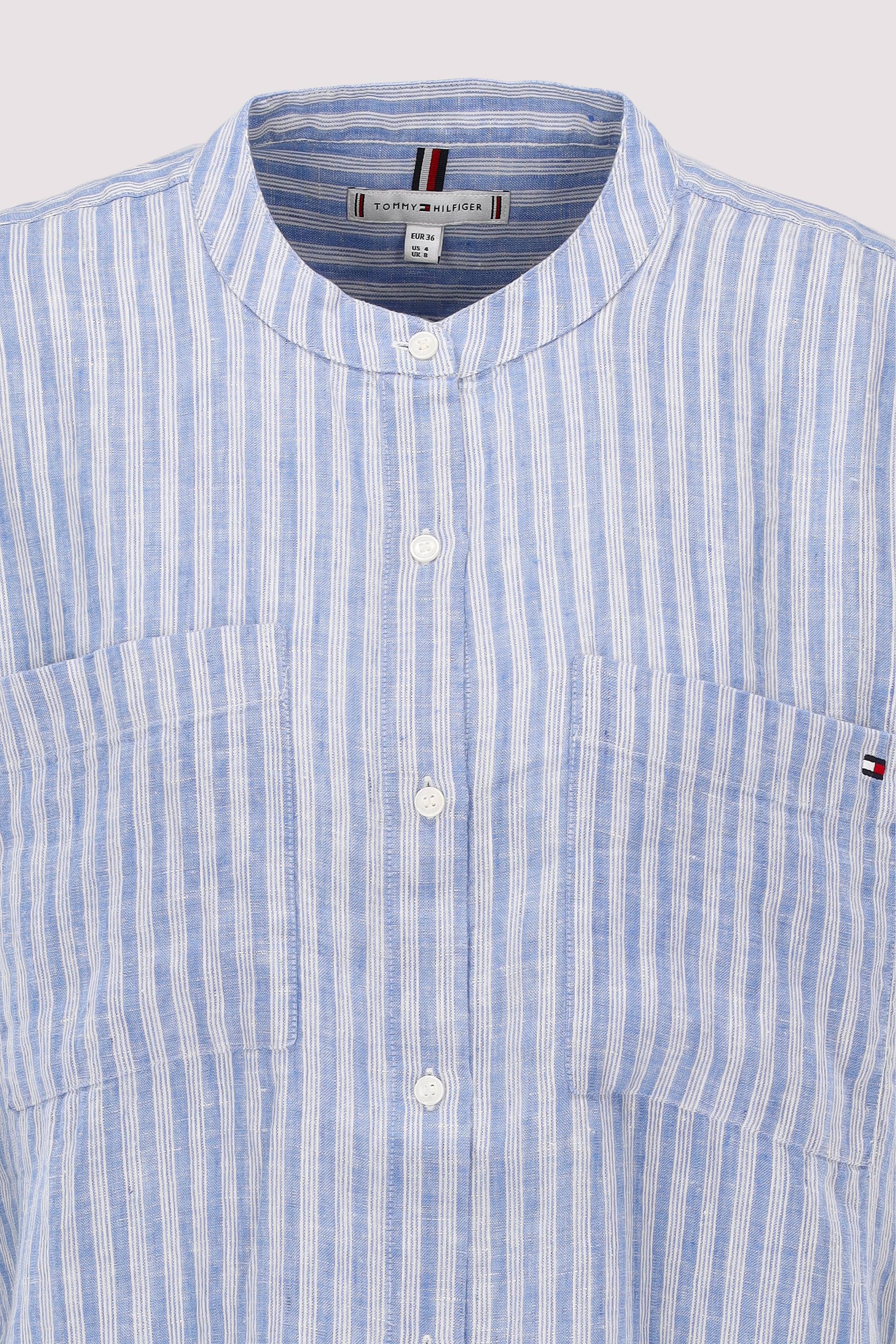 Tommy Hilfiger - ESS LINEN COLLARLESS S/S BLOUS Tommy Hilfiger - ESS LINEN COLLARLESS S/S BLOUS