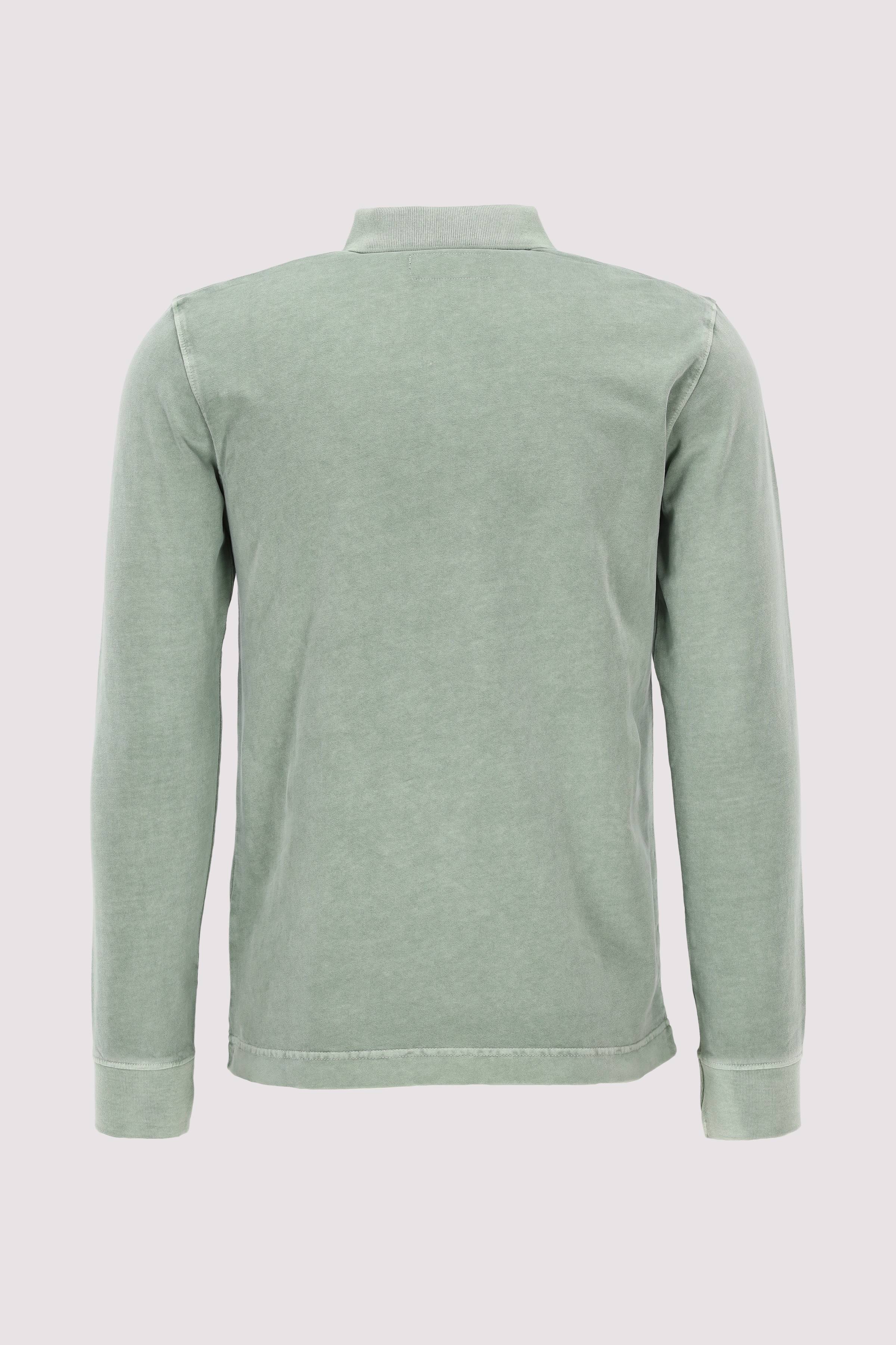 Polo shirt, long sleeve, rib c