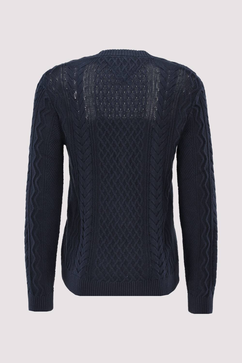 TJM SLM BADGE CABLE KNIT SWEAT