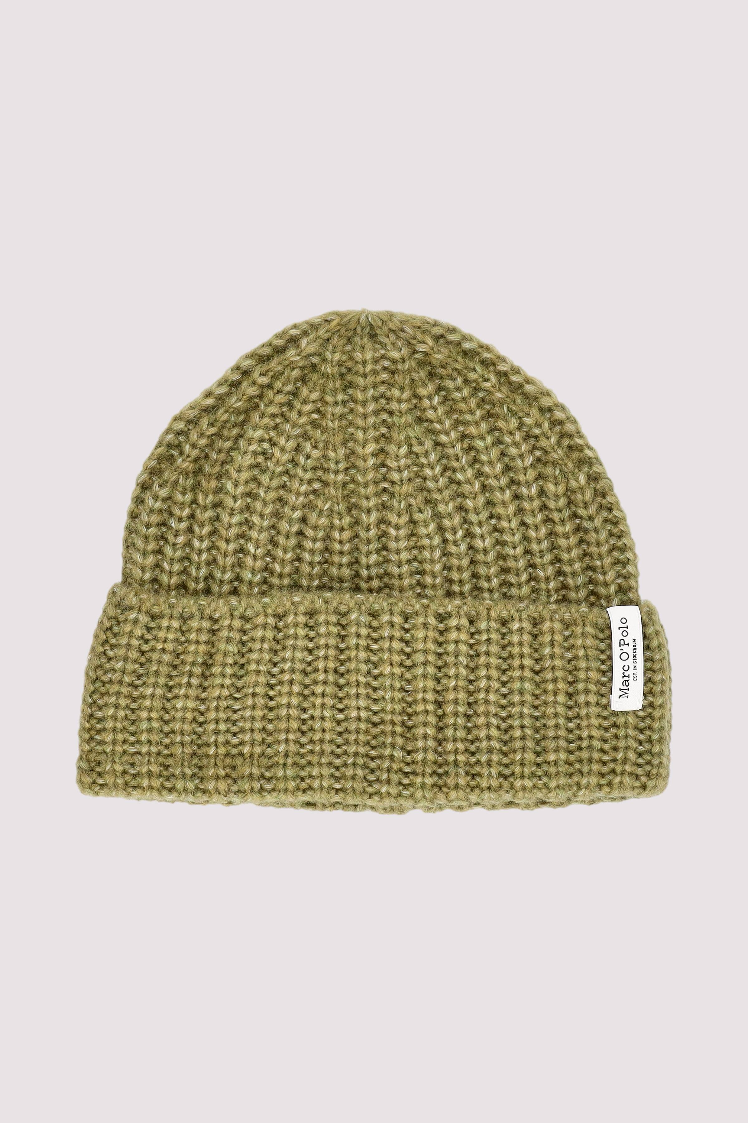 Beanie, knitted, with fold-up