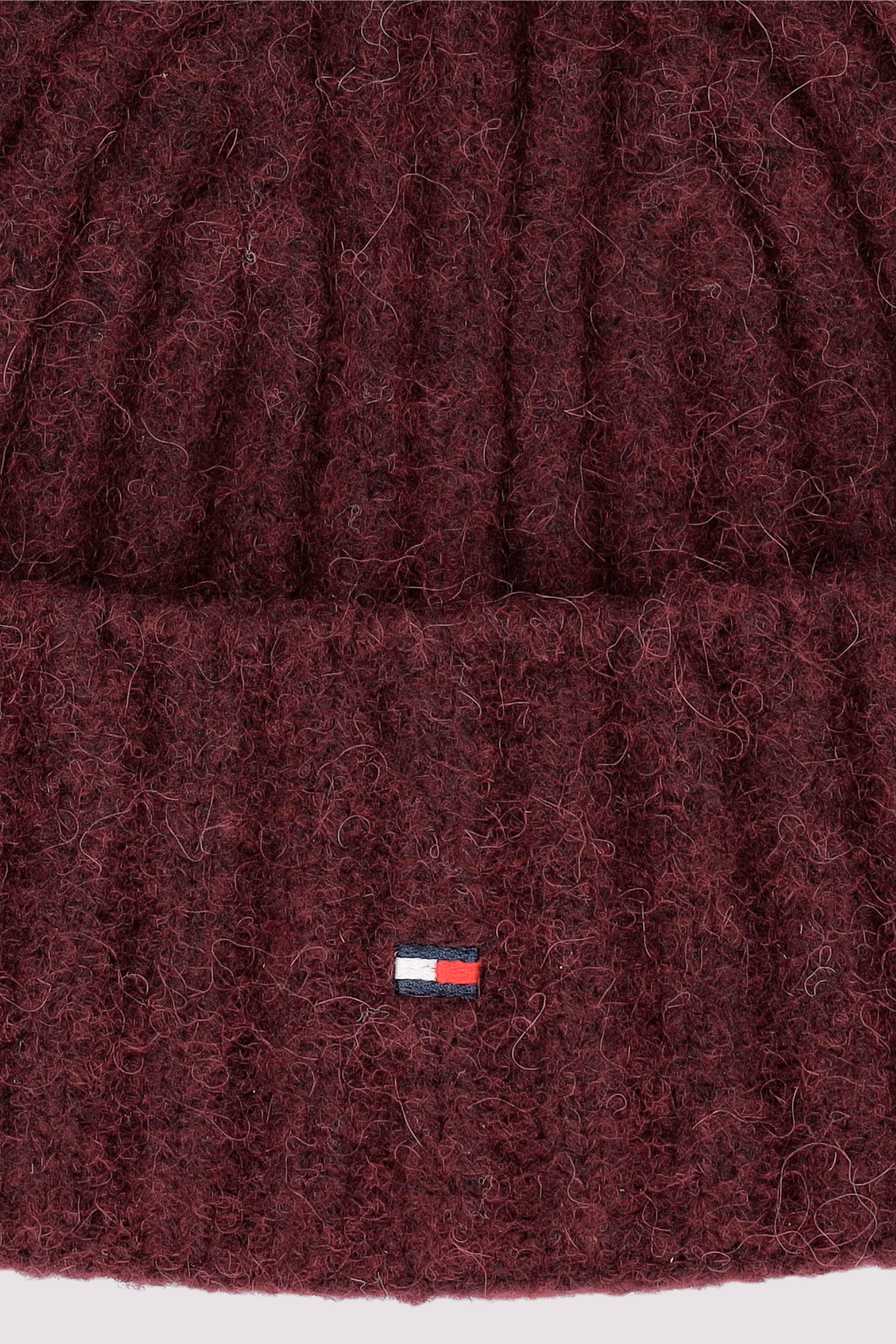 Tommy Hilfiger rote Mütze Alpakawolle