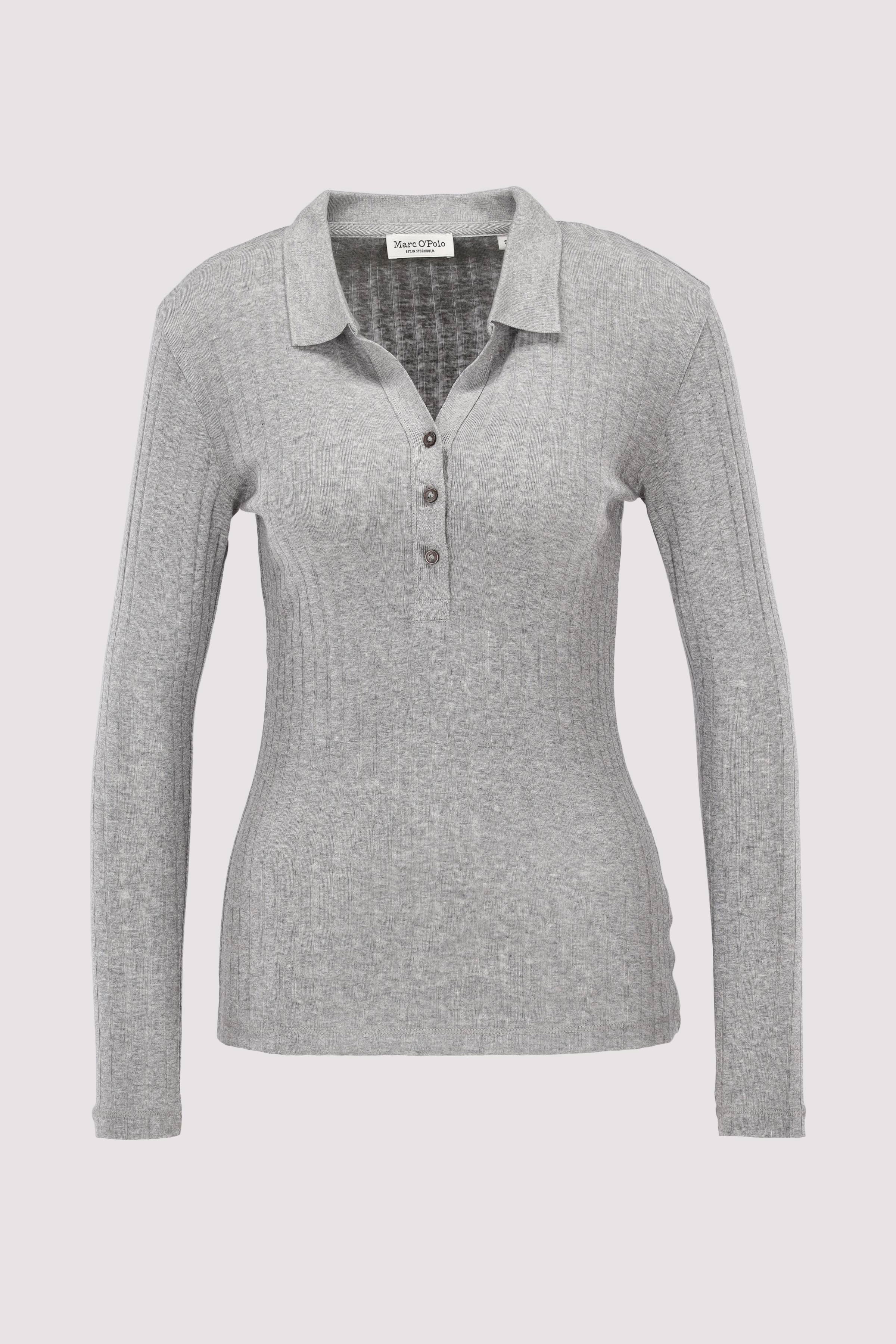 Jersey polo long sleeve Mid stone melange XL 7325869090270