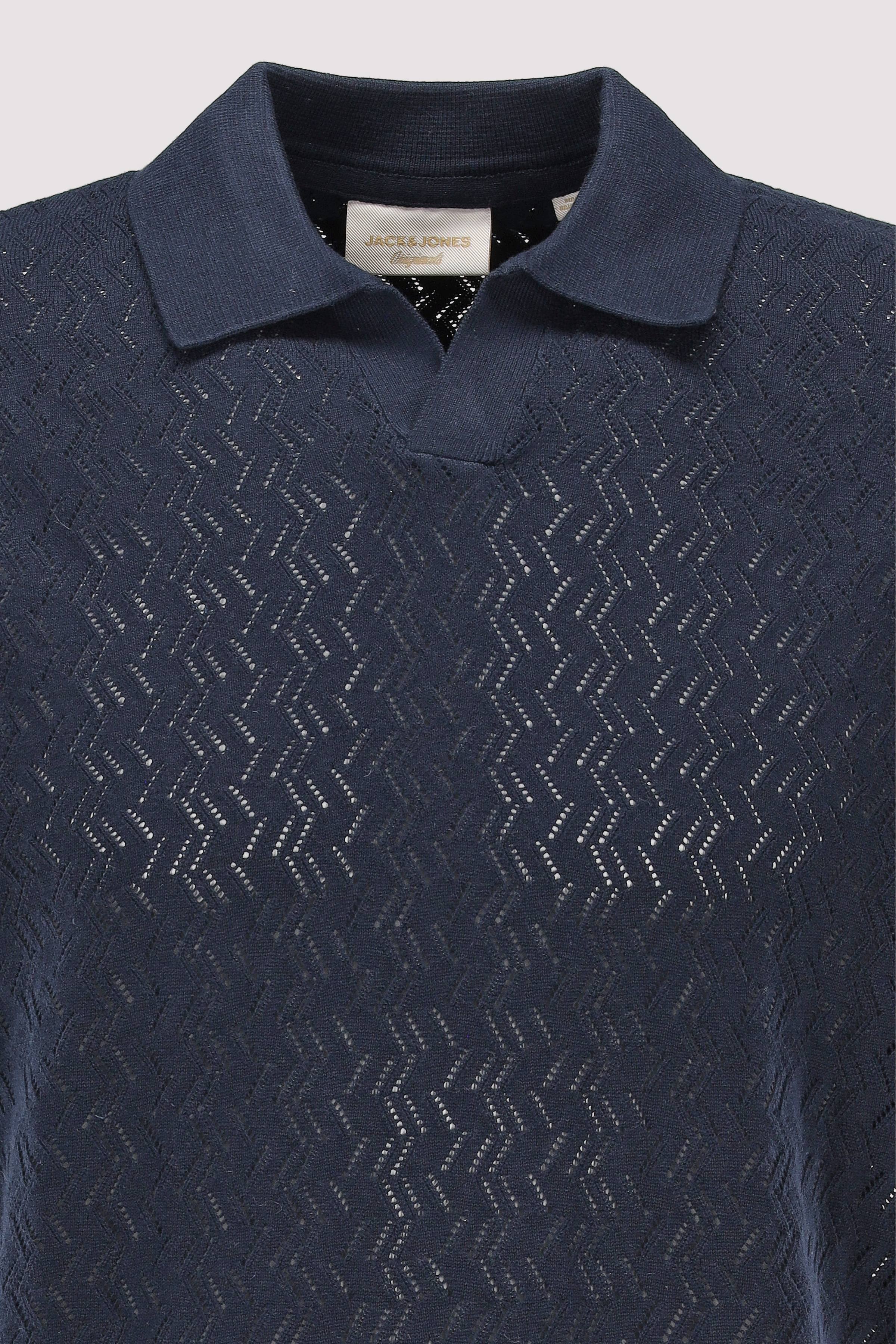 Jack and Jones - JORTYLER KNIT SS SPLIT NECK PO